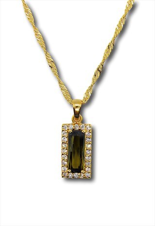 GREEN ZIRCON STONE NECKLACE