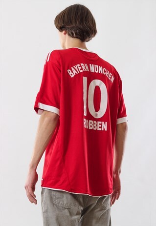 VINTAGE MENS ADIDAS BAYERN MUNICH ROBBEN TOP SHIRT JERSEY