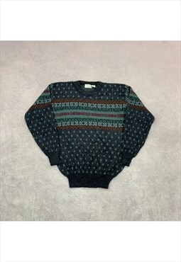 Vintage abstract knitted jumper Men's L