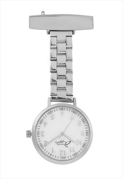 Annie Apple Pearl Silver Link Nurses Nurse Fob Watch