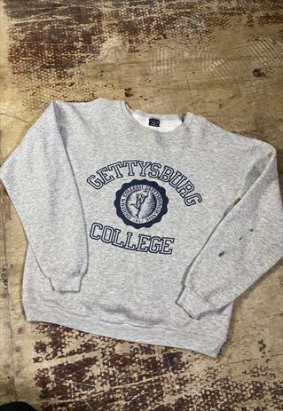 VINTAGE 80S JANSPORT GREY USA COLLEGE SWEATSHIRT
