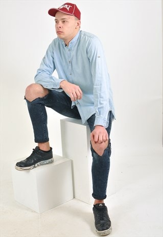 VINTAGE DENIM SHIRT IN LIGHT BLUE