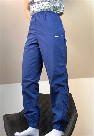 NIKE BLUE GOLD SPORT PANTS 80S VINTAGE RELAX HOME RETRO 90