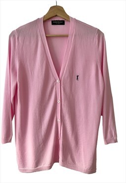 Yves Saint Laurent vintage pink cardigan for women. Size M
