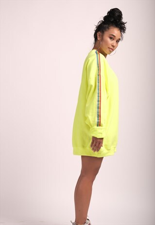 OVERSIZED RAINBOW NEON FESTIVAL JUMPER DRESS