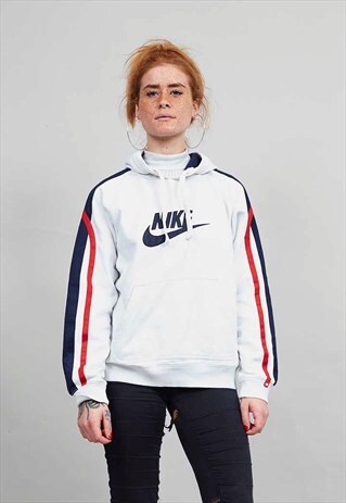 VINTAGE WHITE OVERSIZED 90'S CLASSIC NIKE HOODIE