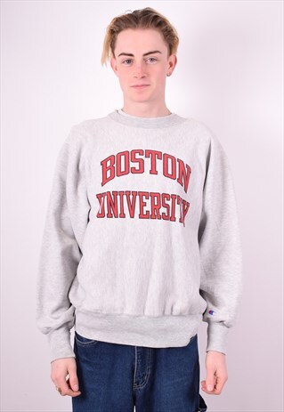 CHAMPION MENS VINTAGE BOSTON UNIVERSITY SWEATSHIRT JUMPER XL