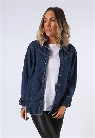 DENIM SHIRT OVERSIZED FITTED UK 14 (C5J)