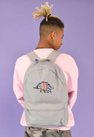 G&G UNISEX LIGHT GREY DINO RUCKSACKS