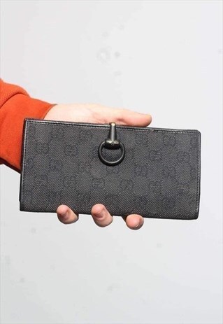 RARE VINTAGE GUCCI MONOGRAM CANVAS PURSE BLACK