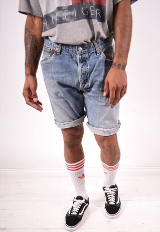 LEVI'S 501 MENS VINTAGE DENIM SHORTS W34 BLUE 90S