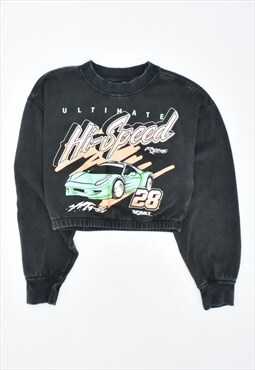 Vintage 90's Crop Sweatshirt Jumper Black