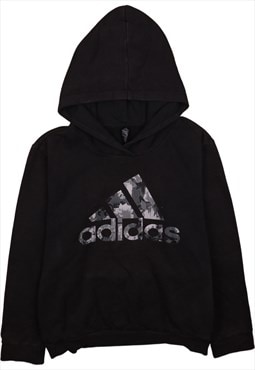 Vintage 90's Adidas Hoodie Spellout Pullover Black Large