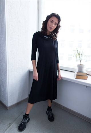 VINTAGE 60'S BLACK MIDI DRESS
