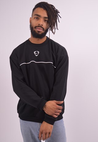 NIKE MENS VINTAGE SWEATSHIRT JUMPER LARGE BLACK 90S