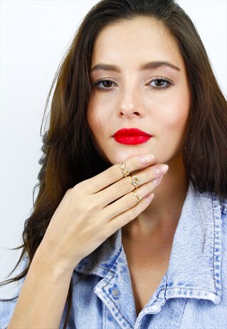 SILVER DIAMANTE STACK MIDI KNUCKLE COCKTAIL RING
