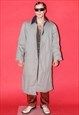 90'S VINTAGE CLASSIC PADDED TRENCH COAT IN LIGHT KHAKI GREEN