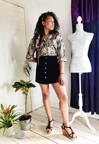 CORDUROY VINTAGE BUTTON SKIRT