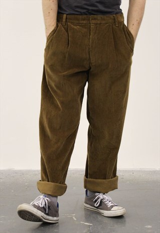 VINTAGE 1980S DOCKERS BROWN CORDUROY TROUSERS