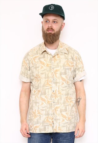 VINTAGE SHORT SLEEVE PIERRE CARDIN HAWAIIAN FLORAL SHIRT