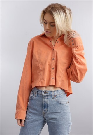 VINTAGE REWORKED CROPPED CORD SHIRT Z730