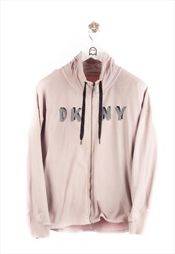 Vintage  DKNY  Sweat Jacket Logo Print Pink