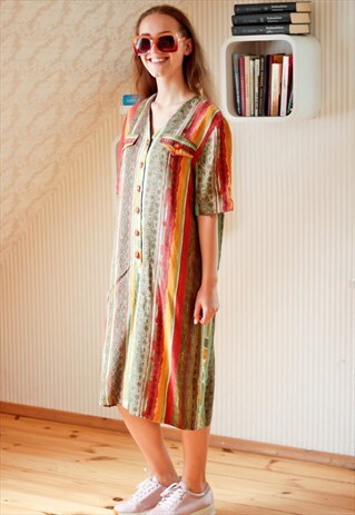 STRIPE SHIRT STYLE DRESS