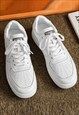 CHUNKY SOLE SNEAKERS HIGH PLATFORM TRAINER SHOES IN WHITE
