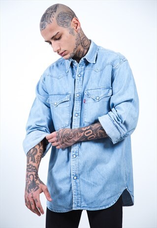 VINTAGE 80S ORIGINAL LEVI'S DENIM SHIRT / 0094 / 404