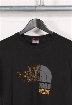 Vintage The North Face T-Shirt in Black Crewneck Tee Medium