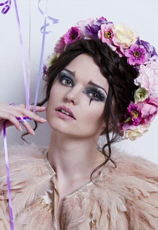 LARGE PASTEL FLOWER HEADPIECE