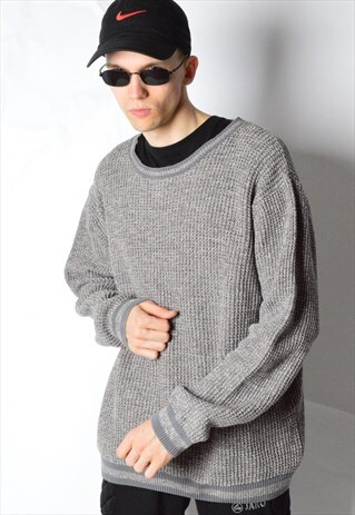 VINTAGE 90S GREY KNIT JUMPER