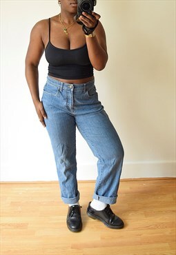 Vintage Bill Blass blue high waisted jeans straight leg