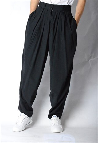 VINTAGE 80S UNISEX BLACK LIGHTWEIGHT PANTS