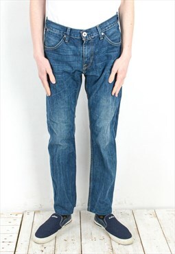 Vintage Men W32 L32 Standard Jeans 504 Straight Fit Leg Blue