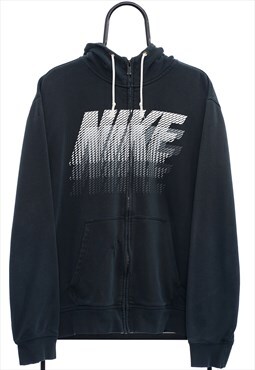 Vintage Nike Graphic Black Full Zip Hoodie Mens