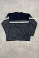 VINTAGE KNITTED JUMPER ABSTRACT PATTERNED GRANDAD SWEATER