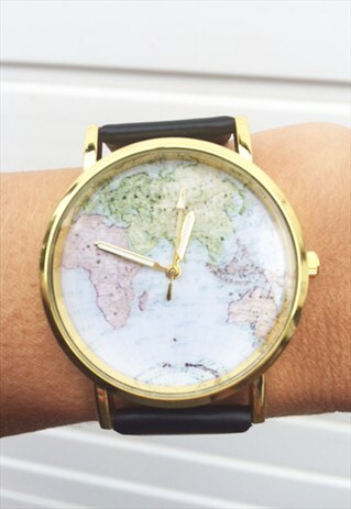 Cute black world map vintage inspired watch | LMB | ASOS Marketplace