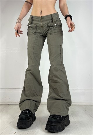 Vintage Y2k Trousers Cargo Lightweight Pants Low Rise 90s