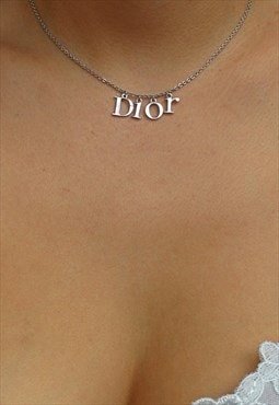 dior nameplate necklace