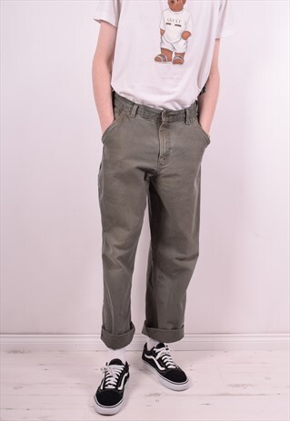 CARHARTT MENS VINTAGE JEANS W34 L32 KHAKI 90'S