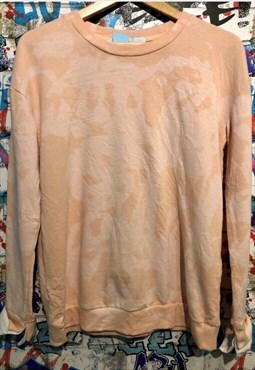 Baby pink acid wash 90s sweatshirt with cuff 