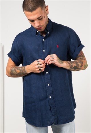 VINTAGE 80S POLO RALPH LAUREN SHORT SLEEVE SHIRT / 0083 /400
