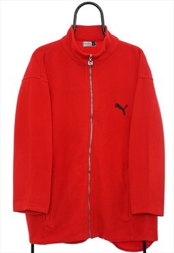 Vintage Puma 90s Red Full Zip Fleece Womens