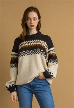 Norway Knitwear Abstract Ornament Wool Jumper 6957