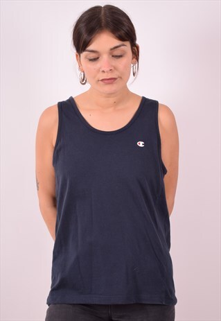 CHAMPION WOMENS VINTAGE VEST TOP MEDIUM BLUE 90S