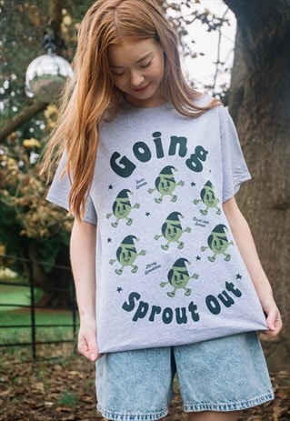 GOING SPROUT OUT WOMEN'S CHRISTMAS T-SHIRT 