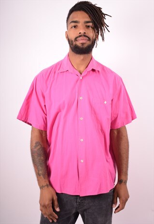 ELLESSE MENS VINTAGE SHIRT MEDIUM PINK 90S