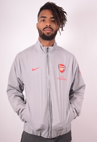 NIKE MENS VINTAGE TRACKSUIT TOP JACKET LARGE GREY 90S