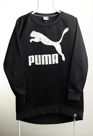 Vintage PumaC Crewneck Logo Sweatshirt Black